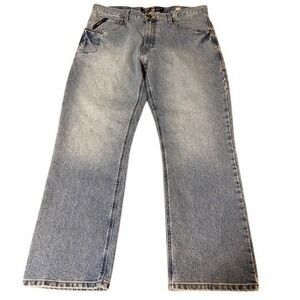 Ariat Rebar M4 Relaxed Bootcut Jeans Mens 36x30 Light Wash Denim Work Pants